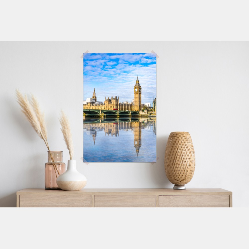 Poster London skyline mit spiegelung auf dem fluss – Wallnifity® Poster London skyline mit spiegelung auf dem fluss – Wallnifity®