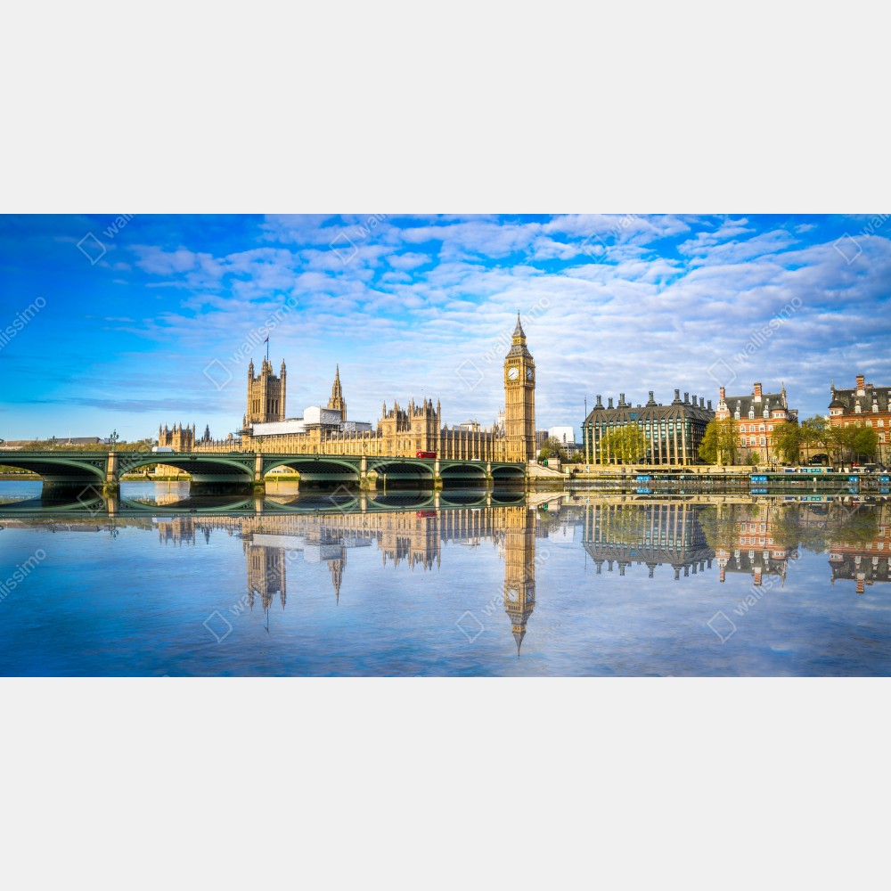Poster London skyline mit spiegelung auf dem fluss – Wallnifity® Poster London skyline mit spiegelung auf dem fluss – Wallnifity®