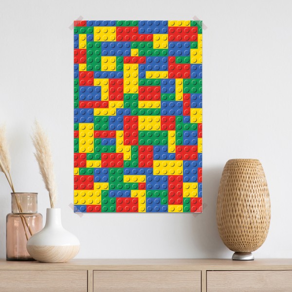 Poster buntes bausteinmuster – Wallnifity® Poster buntes bausteinmuster – Wallnifity®