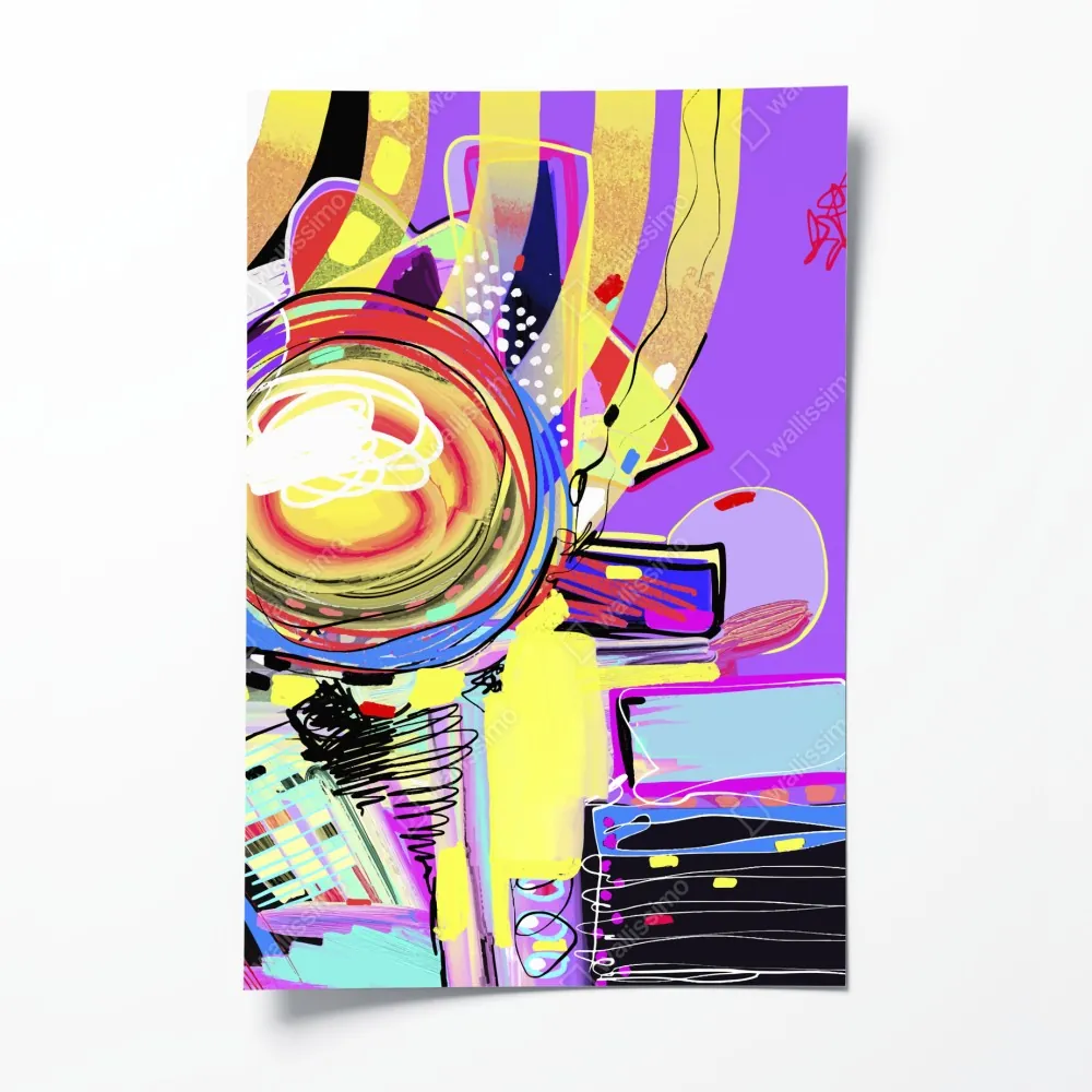 Poster lebendige violette abstrakte komposition – Wallnifity® Poster lebendige violette abstrakte komposition – Wallnifity®