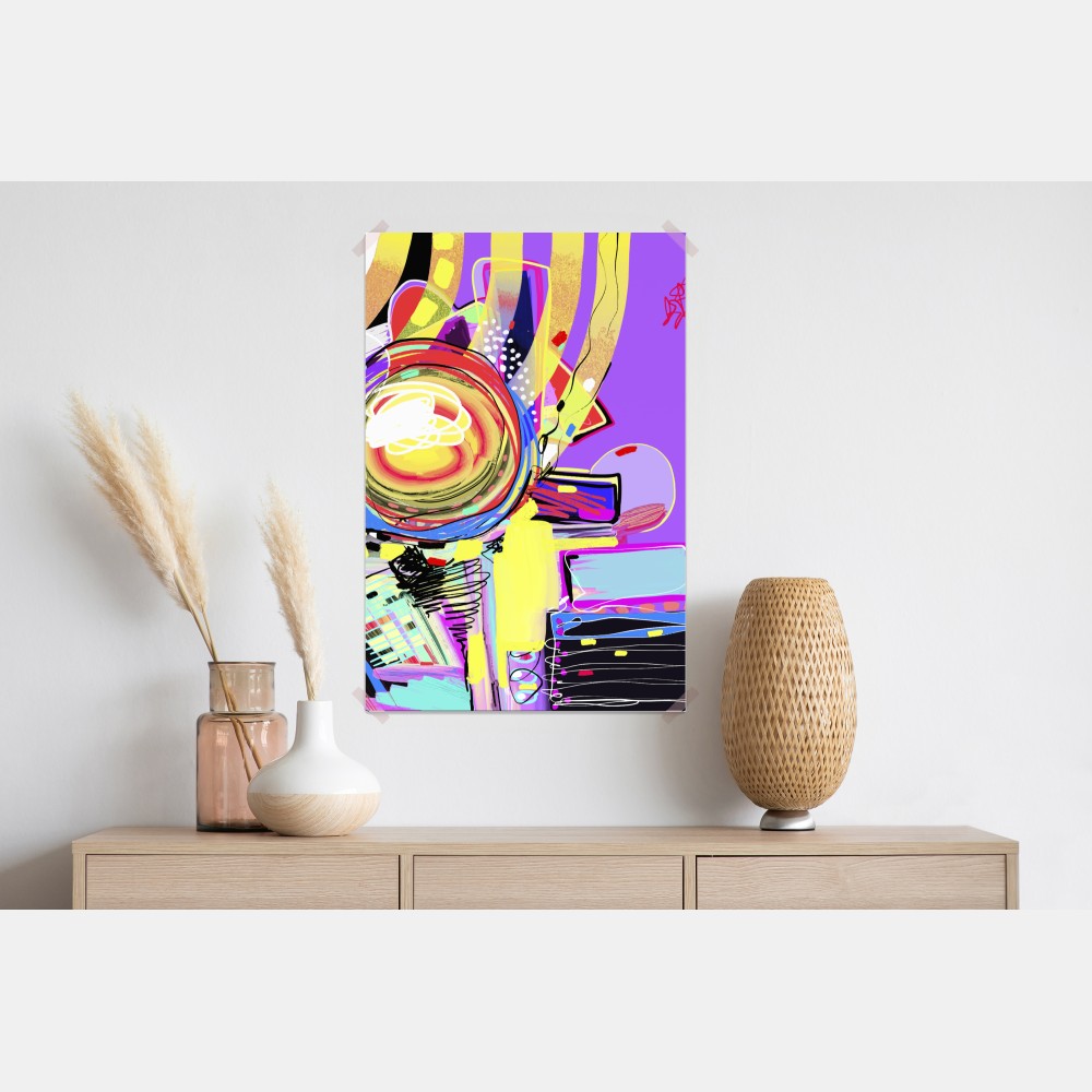 Poster lebendige violette abstrakte komposition – Wallnifity® Poster lebendige violette abstrakte komposition – Wallnifity®