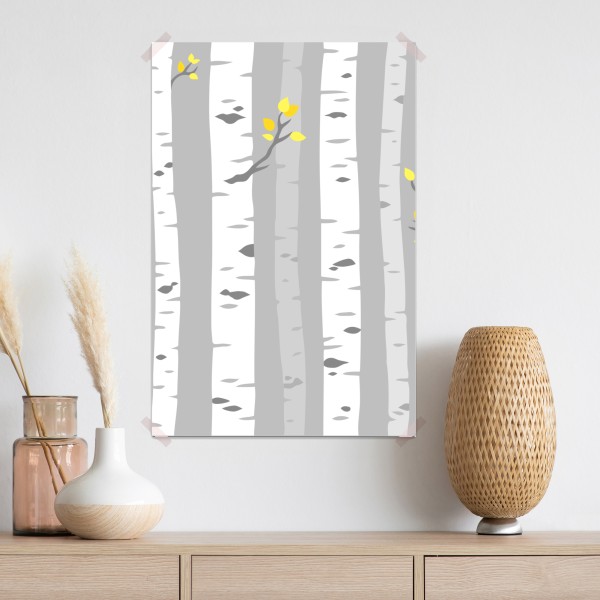 Poster skandinavischer birkenwald – Wallnifity® Poster skandinavischer birkenwald – Wallnifity®