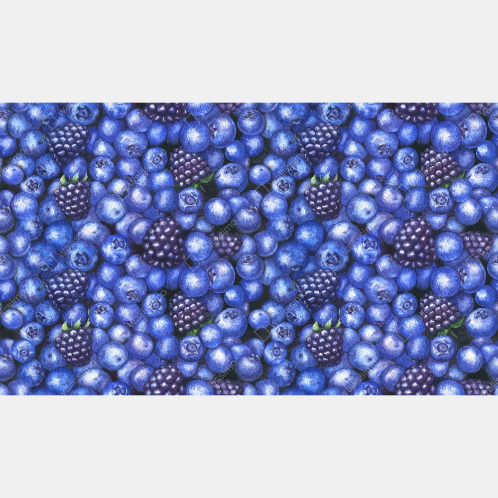 Poster aquarellmuster mit blaubeeren und brombeeren – Wallnifity® Poster aquarellmuster mit blaubeeren und brombeeren – Wallnifity®