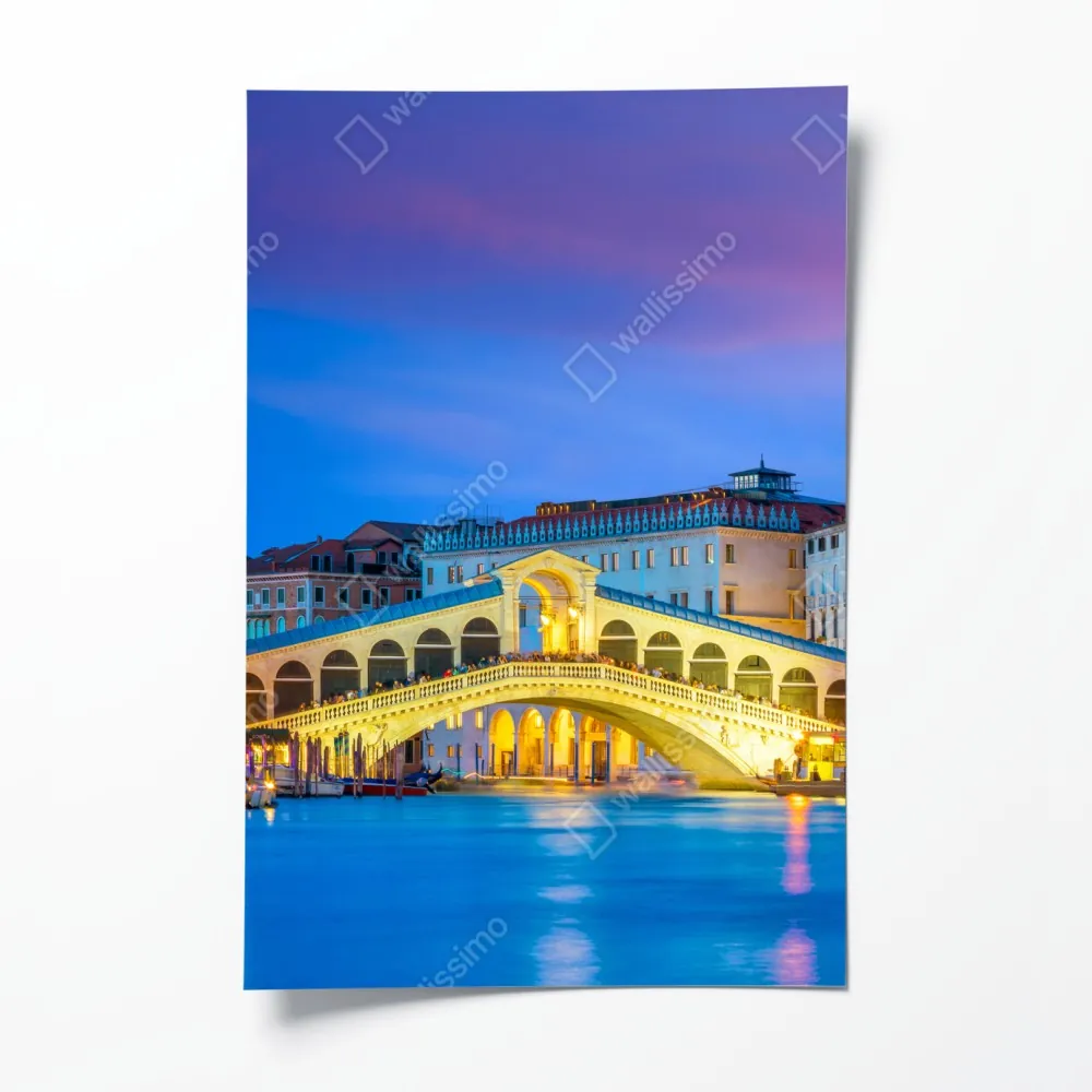 Poster Rialto brücke bei dämmerung, Venedig – Wallnifity®