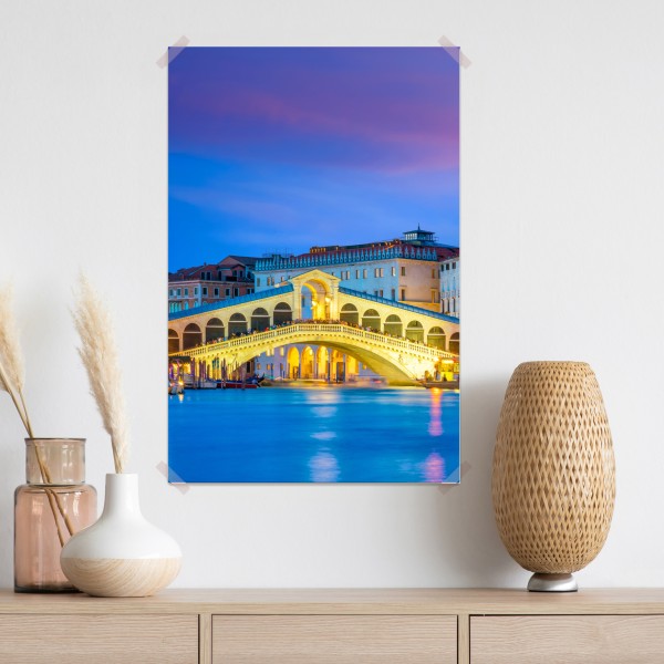 Poster Rialto brücke bei dämmerung, Venedig – Wallnifity®