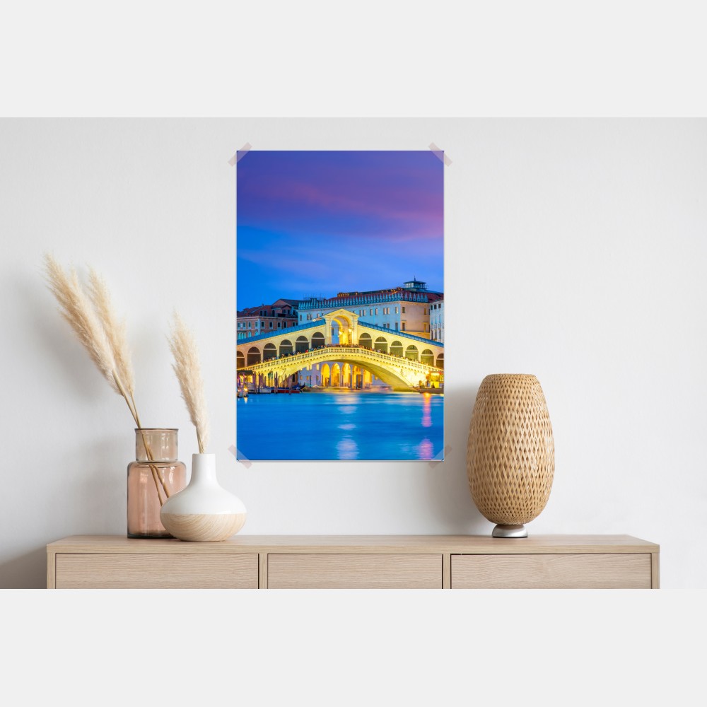 Poster Rialto brücke bei dämmerung, Venedig – Wallnifity®