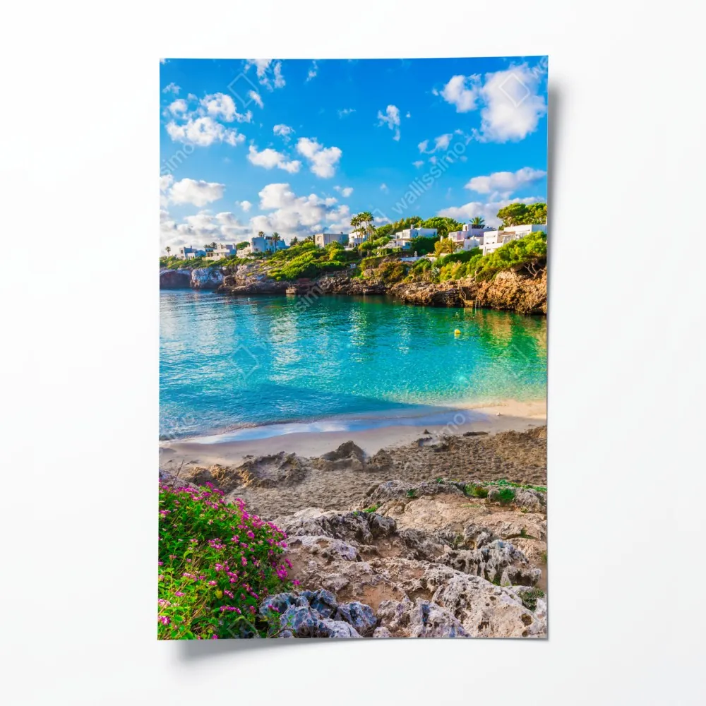 Poster sonnige Cala Esmeralda türkisbucht – Wallnifity® Poster sonnige Cala Esmeralda türkisbucht – Wallnifity®