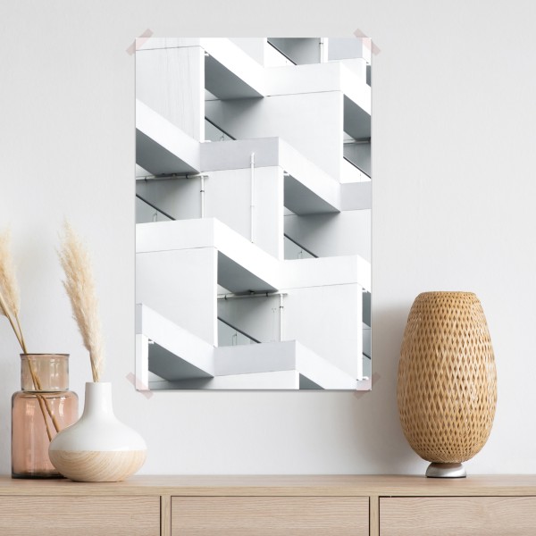 Poster weiße betonfassade im geometrischen muster – Wallnifity® Poster weiße betonfassade im geometrischen muster – Wallnifity®