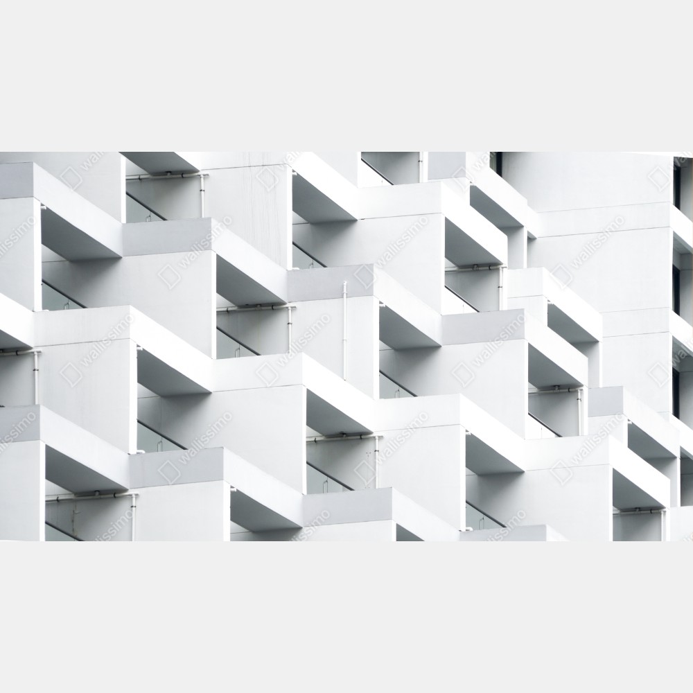 Poster weiße betonfassade im geometrischen muster – Wallnifity® Poster weiße betonfassade im geometrischen muster – Wallnifity®