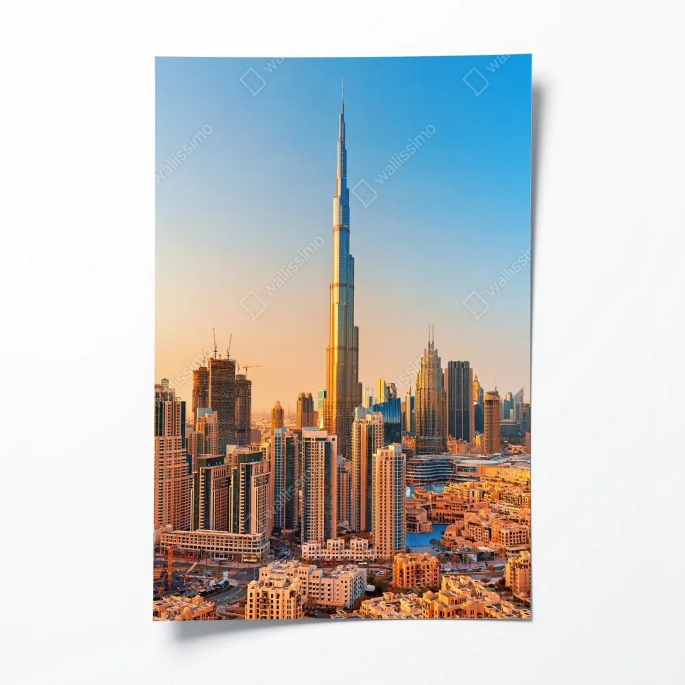 Poster Dubai skyline in der goldenen stunde – Wallnifity®