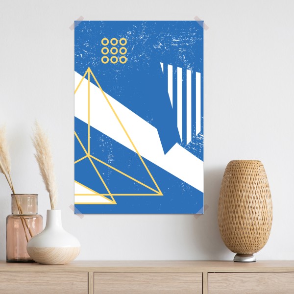 Poster geometrische abstraktion in blau – Wallnifity®