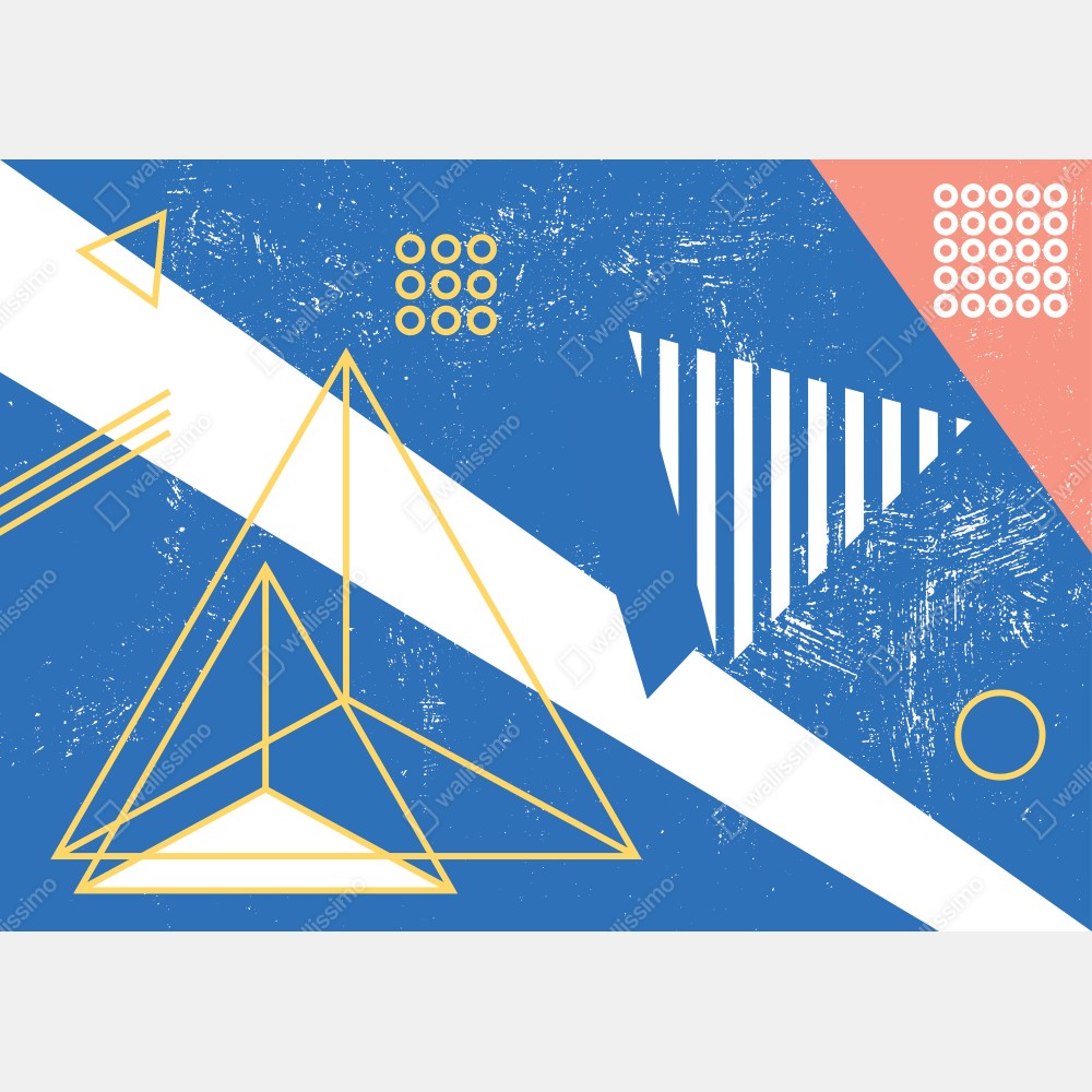 Poster geometrische abstraktion in blau – Wallnifity®