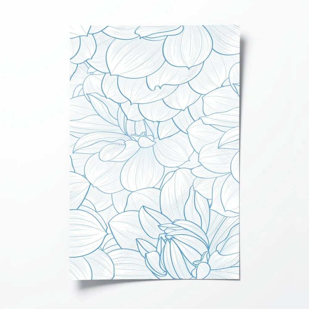 Poster zartes blaues blumenmuster – Wallnifity® Poster zartes blaues blumenmuster – Wallnifity®