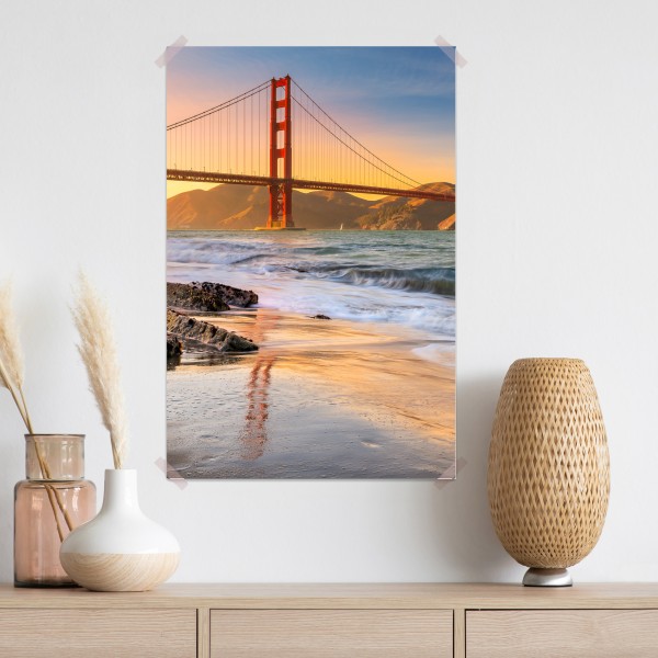Poster sonnenuntergang an der Golden Gate Bridge – Wallnifity® Poster sonnenuntergang an der Golden Gate Bridge – Wallnifity®