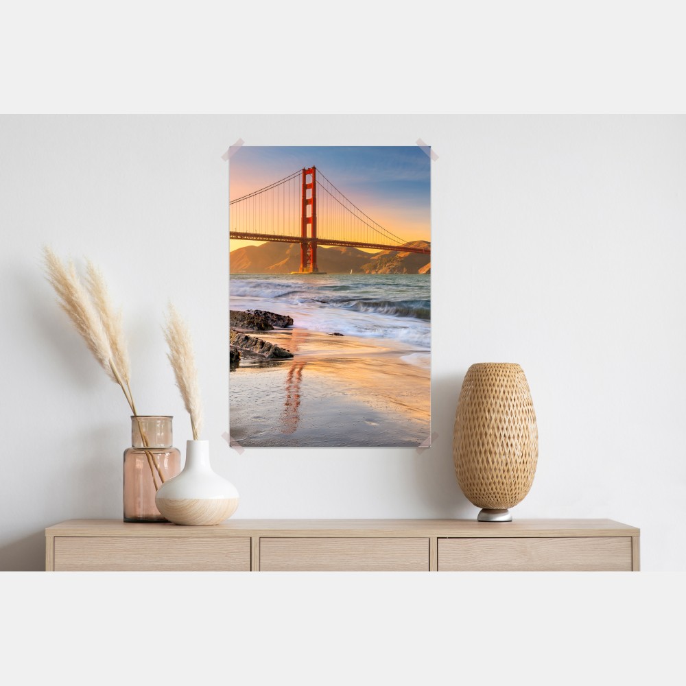 Poster sonnenuntergang an der Golden Gate Bridge – Wallnifity® Poster sonnenuntergang an der Golden Gate Bridge – Wallnifity®