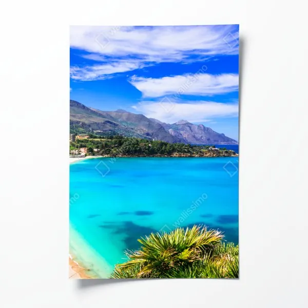 Poster tropische orchideen in aquarell und palmblättern – Wallnifity®