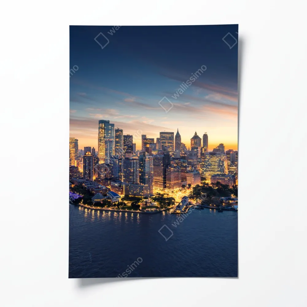Poster Manhattan panorama bei sonnenaufgang – Wallnifity® Poster Manhattan panorama bei sonnenaufgang – Wallnifity®