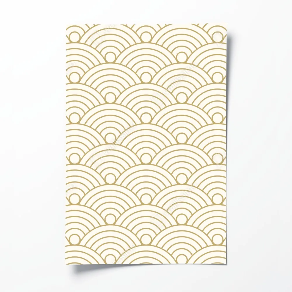 Poster goldenes seigaiha wellenmuster – Wallnifity® Poster goldenes seigaiha wellenmuster – Wallnifity®