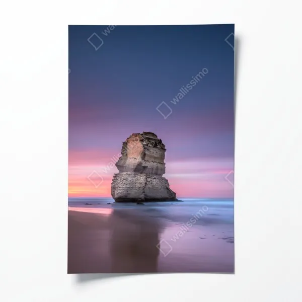 Poster verschneite bergspiegelung in Norwegen – Wallnifity®