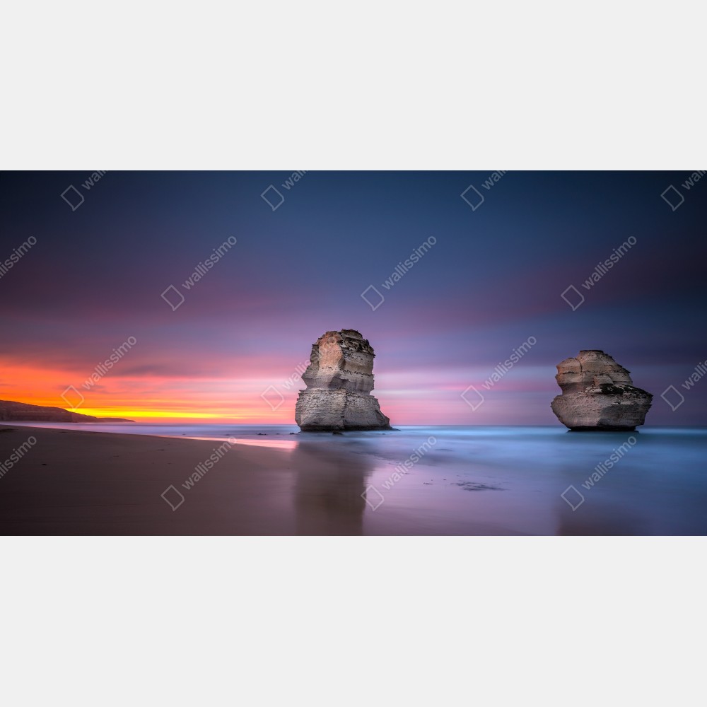 Poster ruhige küstenlandschaft mit felsformationen bei sonnenuntergang – Wallnifity® Poster ruhige küstenlandschaft mit felsformationen bei sonnenuntergang – Wallnifity®