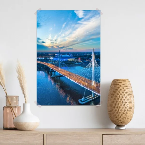 Poster Sankt Petersburg brückenpanorama bei dämmerung – Wallnifity® Poster Sankt Petersburg brückenpanorama bei dämmerung – Wallnifity®