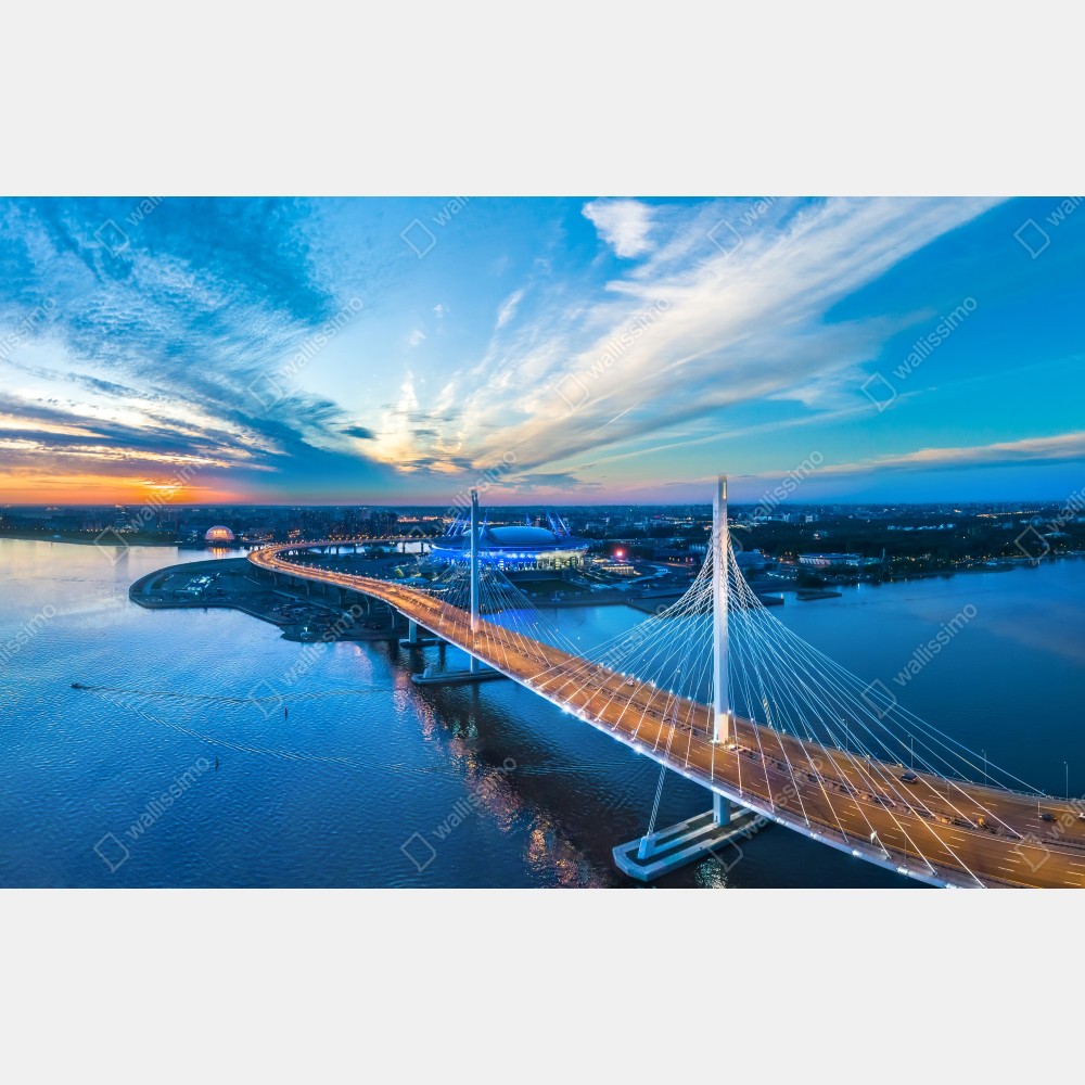 Poster Sankt Petersburg brückenpanorama bei dämmerung – Wallnifity® Poster Sankt Petersburg brückenpanorama bei dämmerung – Wallnifity®