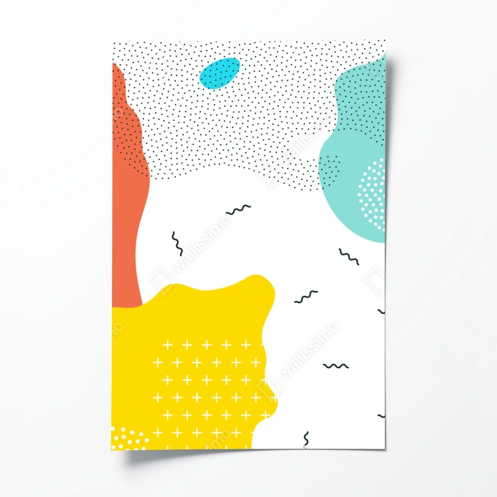 Poster verspielte abstrakte formen in lebendigen farben – Wallnifity® Poster verspielte abstrakte formen in lebendigen farben – Wallnifity®