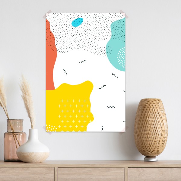 Poster verspielte abstrakte formen in lebendigen farben – Wallnifity® Poster verspielte abstrakte formen in lebendigen farben – Wallnifity®