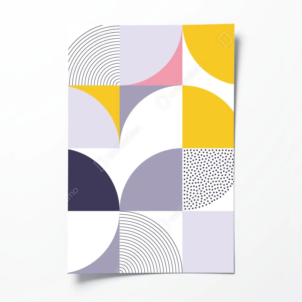 Poster pastellfarbenes geometrisches muster mit halbkreisen – Wallnifity® Poster pastellfarbenes geometrisches muster mit halbkreisen – Wallnifity®