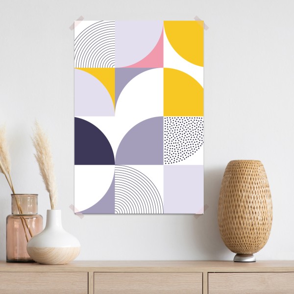 Poster pastellfarbenes geometrisches muster mit halbkreisen – Wallnifity® Poster pastellfarbenes geometrisches muster mit halbkreisen – Wallnifity®