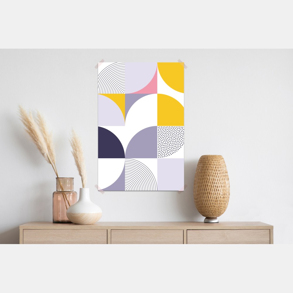 Poster pastellfarbenes geometrisches muster mit halbkreisen – Wallnifity® Poster pastellfarbenes geometrisches muster mit halbkreisen – Wallnifity®