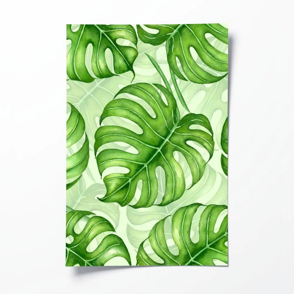 Poster aquarell monstera blättermuster – Wallnifity® Poster aquarell monstera blättermuster – Wallnifity®