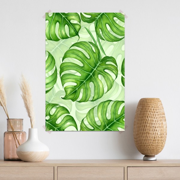 Poster aquarell monstera blättermuster – Wallnifity® Poster aquarell monstera blättermuster – Wallnifity®