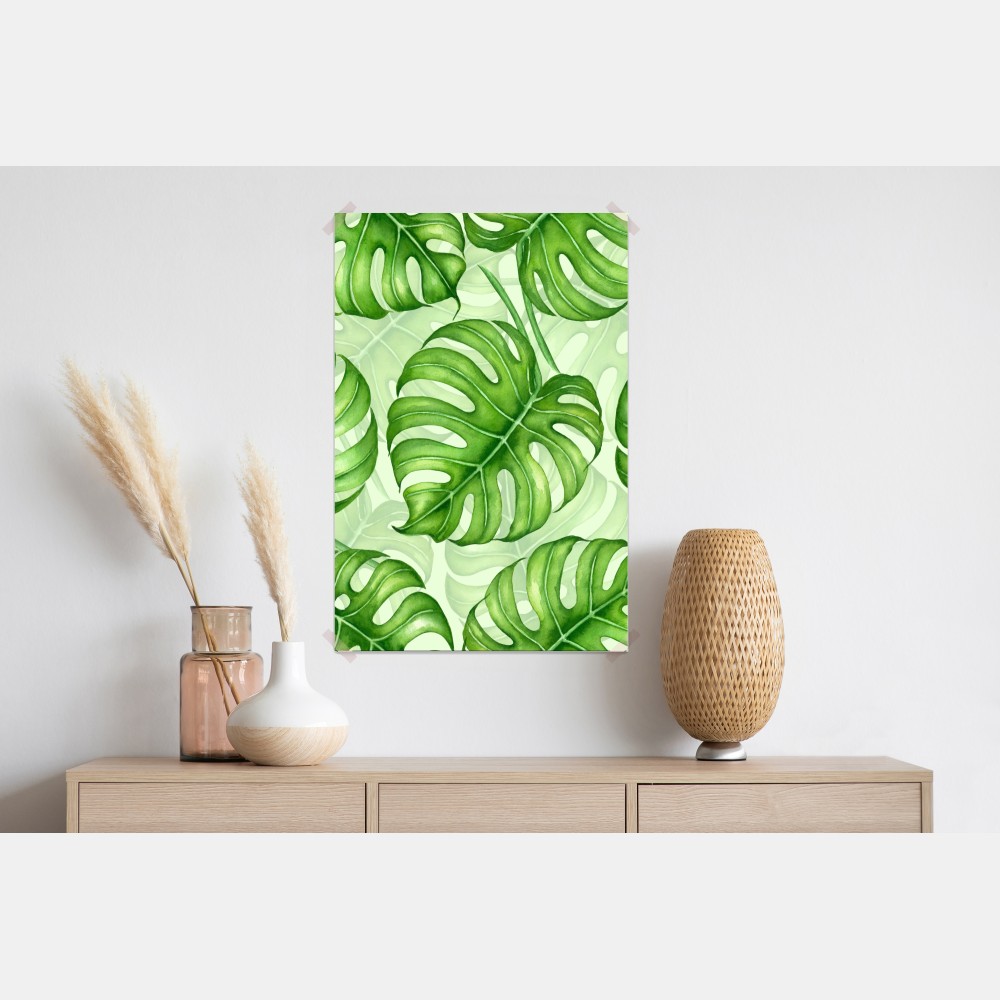 Poster aquarell monstera blättermuster – Wallnifity® Poster aquarell monstera blättermuster – Wallnifity®