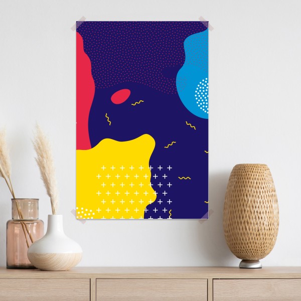 Poster lebhaftes abstraktes formenmuster – Wallnifity® Poster lebhaftes abstraktes formenmuster – Wallnifity®