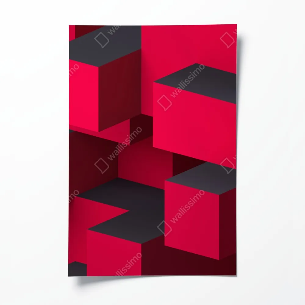 Poster kräftige rote geometrische blöcke – Wallnifity® Poster kräftige rote geometrische blöcke – Wallnifity®