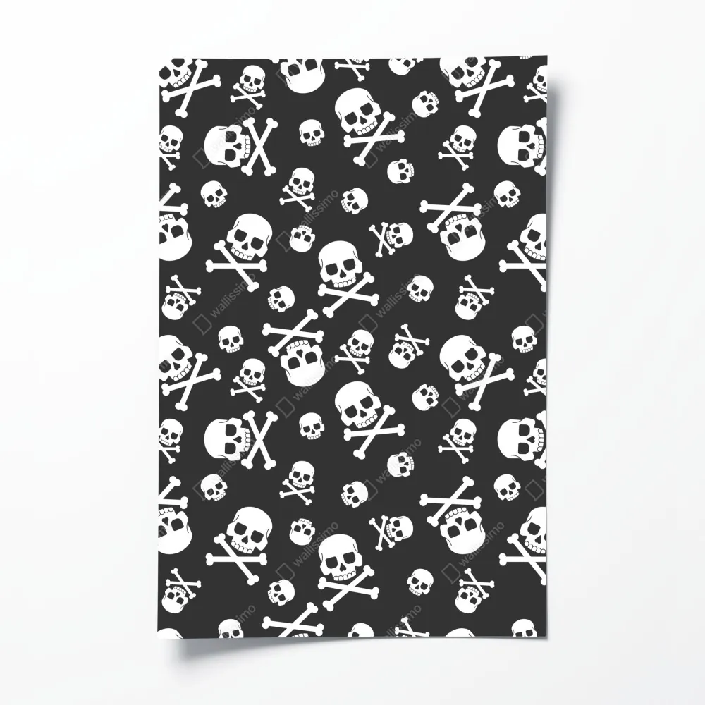 Poster weißes totenkopf muster auf grauem hintergrund – Wallnifity® Poster weißes totenkopf muster auf grauem hintergrund – Wallnifity®