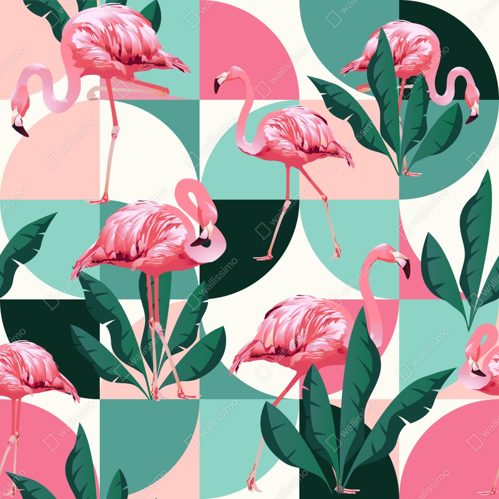 Poster verspieltes rosa flamingo-muster – Wallnifity® Poster verspieltes rosa flamingo-muster – Wallnifity®