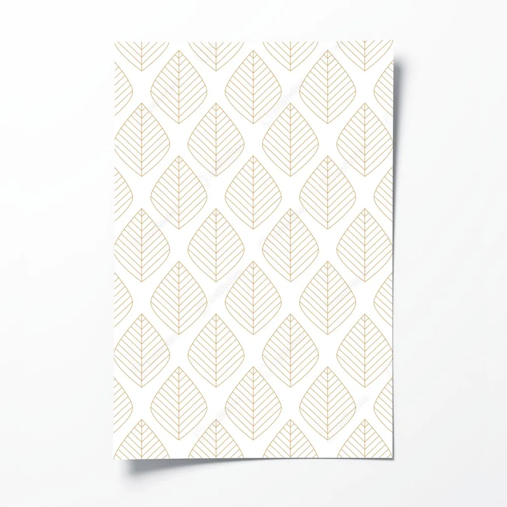 Poster elegantes goldenes geometrisches blattmuster – Wallnifity®
