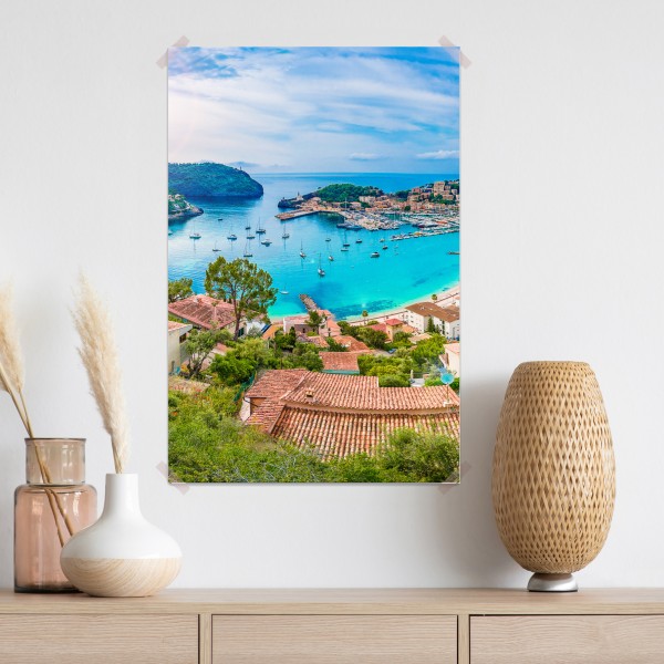 Poster sonnige panoramaaufnahme von Port de Soller – Wallnifity® Poster sonnige panoramaaufnahme von Port de Soller – Wallnifity®