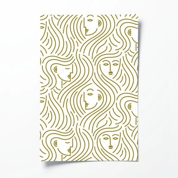 Poster boho aquarell-panda mit federn – Wallnifity®