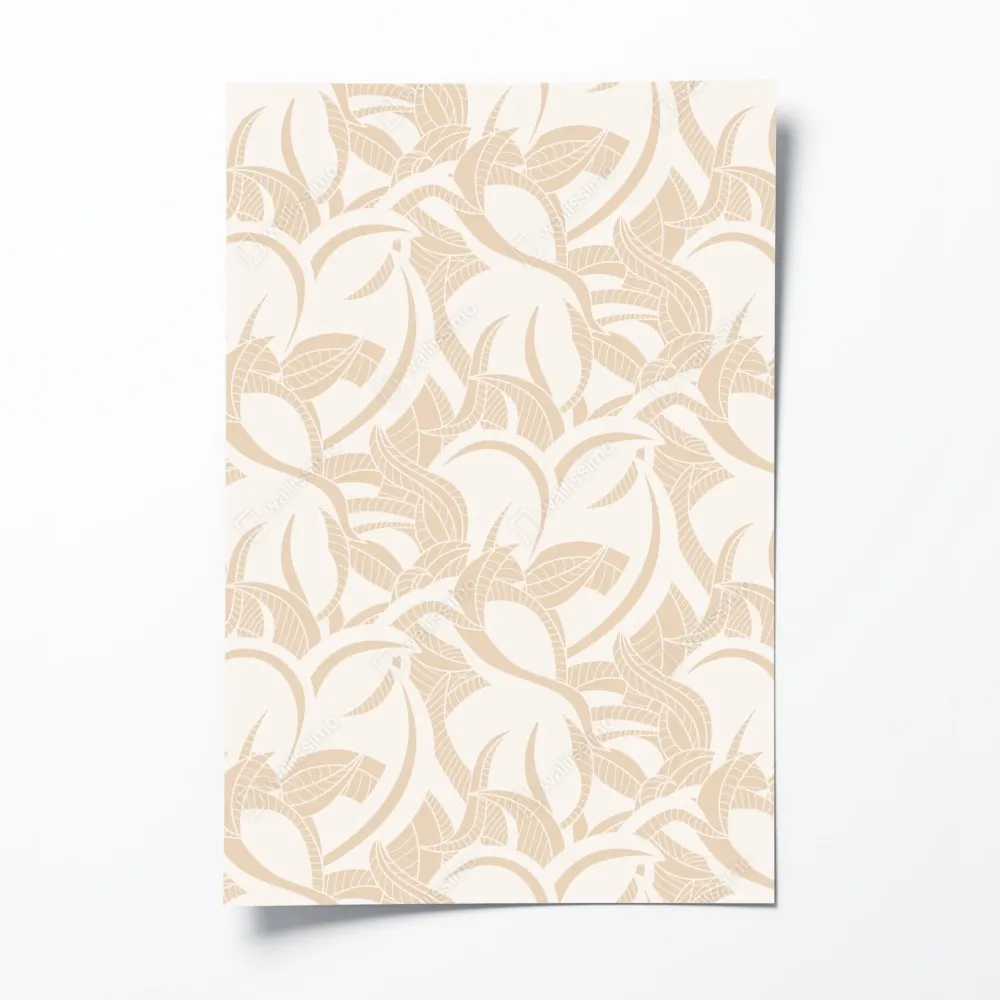 Poster beiges blattmuster im botanischen stil – Wallnifity® Poster beiges blattmuster im botanischen stil – Wallnifity®