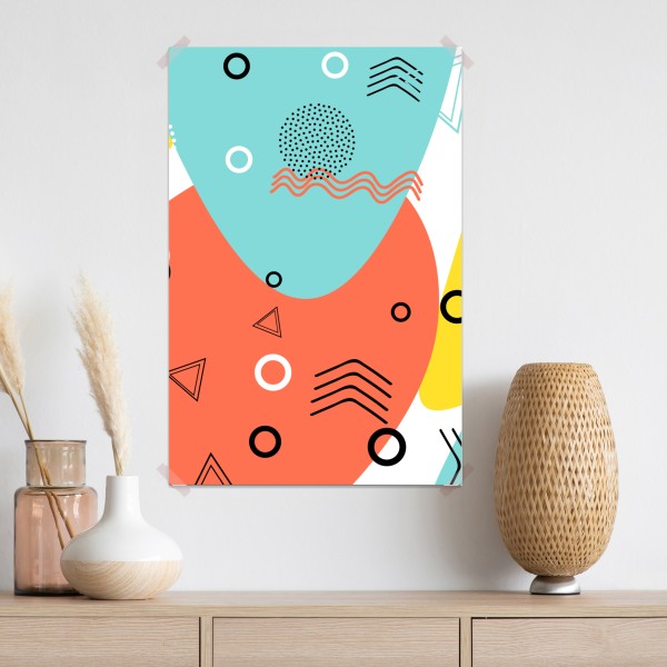 Poster farbenfrohes geometrisches muster – Wallnifity® Poster farbenfrohes geometrisches muster – Wallnifity®