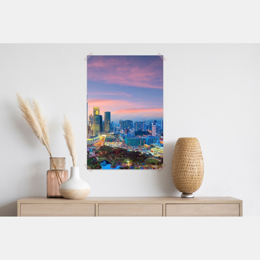 Poster Kuala Lumpur stadtpanorama bei dämmerung – Wallnifity® Poster Kuala Lumpur stadtpanorama bei dämmerung – Wallnifity®