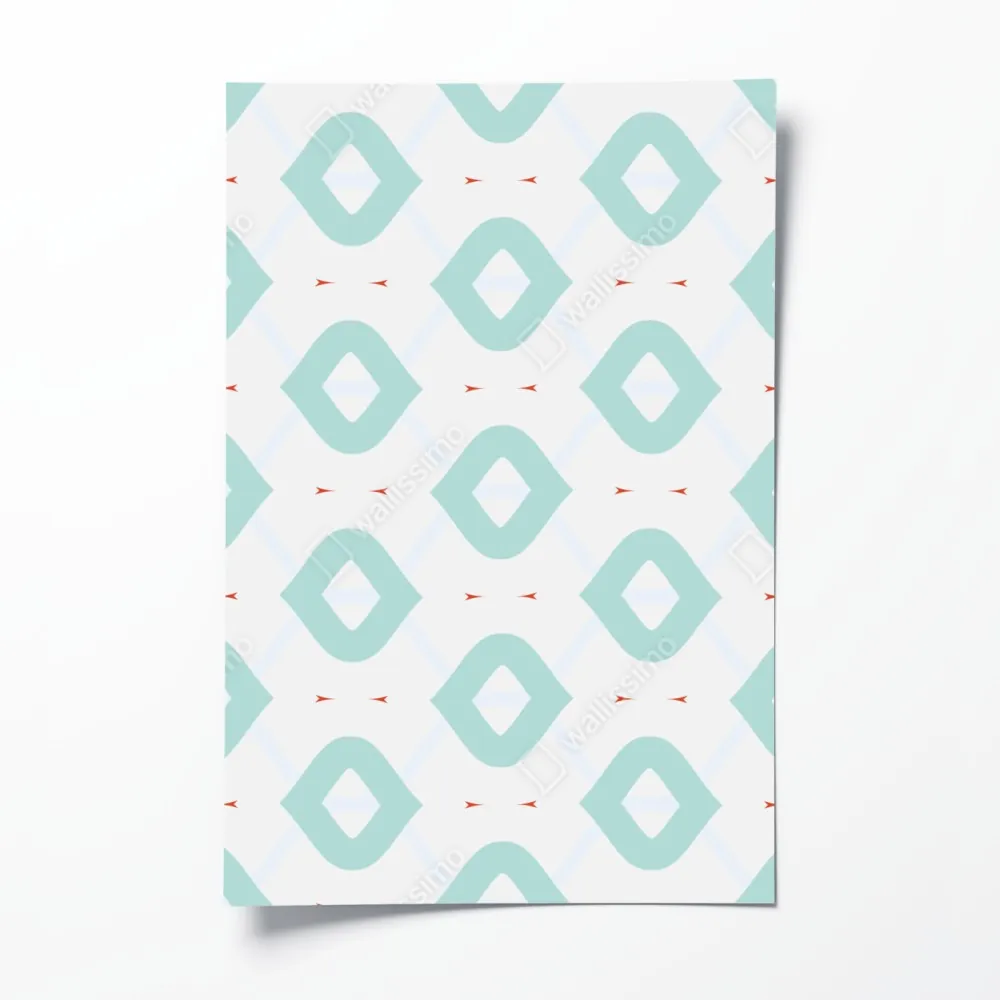 Poster türkis geometrisches rautenmuster – Wallnifity® Poster türkis geometrisches rautenmuster – Wallnifity®