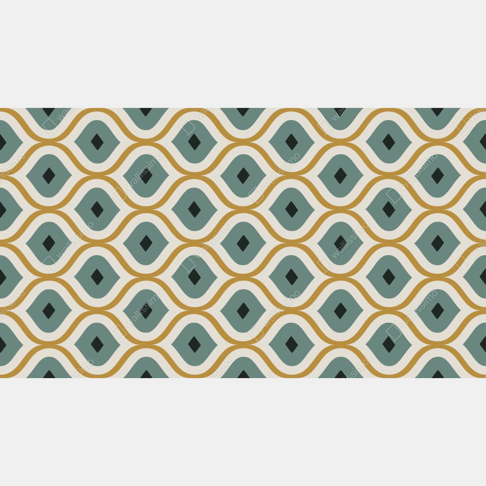 Poster türkis-goldenes geometrisches ornament – Wallnifity® Poster türkis-goldenes geometrisches ornament – Wallnifity®