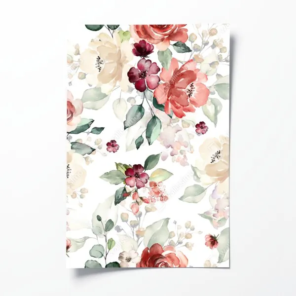 Poster eukalyptus aquarell botanisches muster auf dunklem hintergrund – Wallnifity®