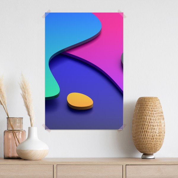 Poster lebhafte abstrakte 3d-kurven – Wallnifity® Poster lebhafte abstrakte 3d-kurven – Wallnifity®