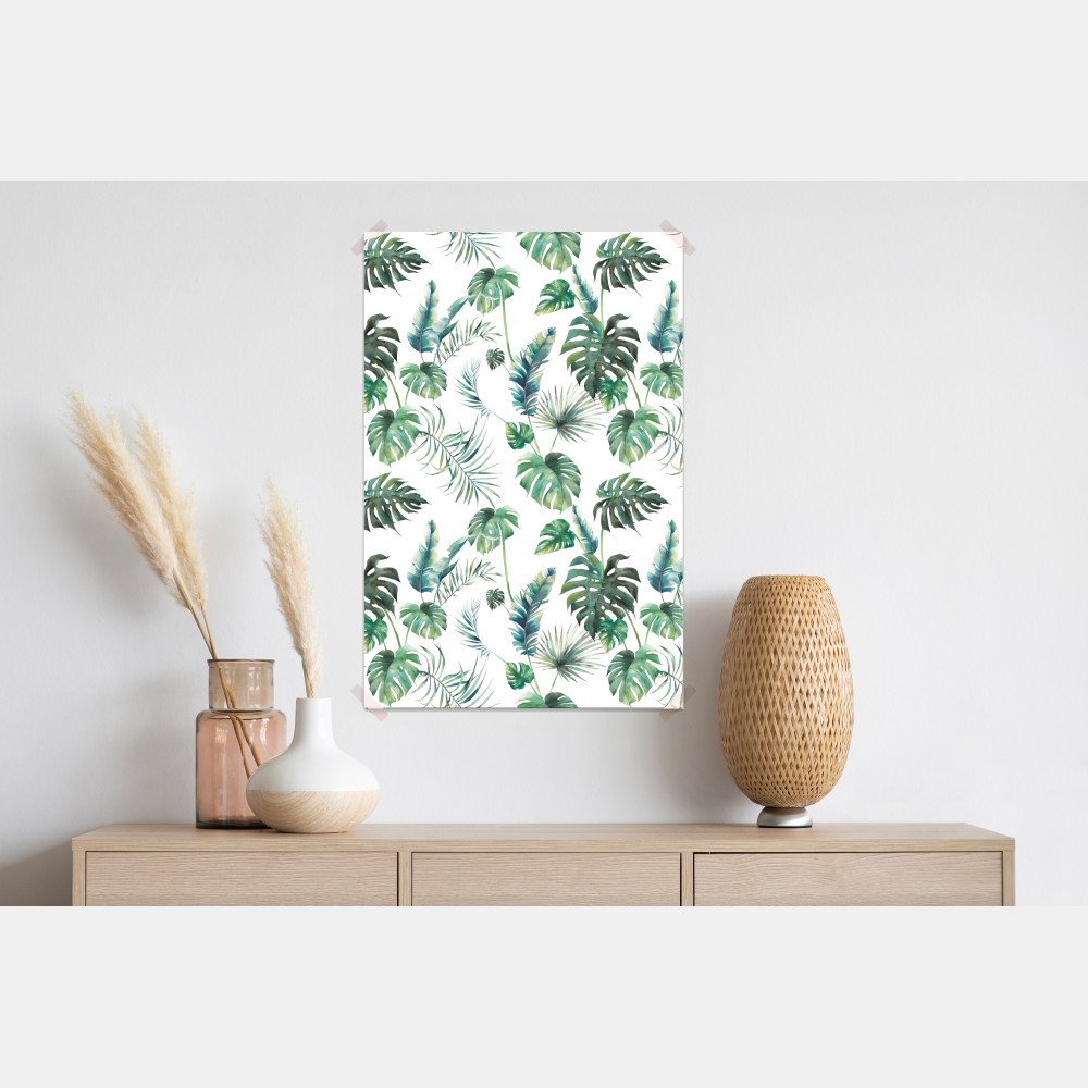 Poster aquarell tropische blätter muster – Wallnifity® Poster aquarell tropische blätter muster – Wallnifity®