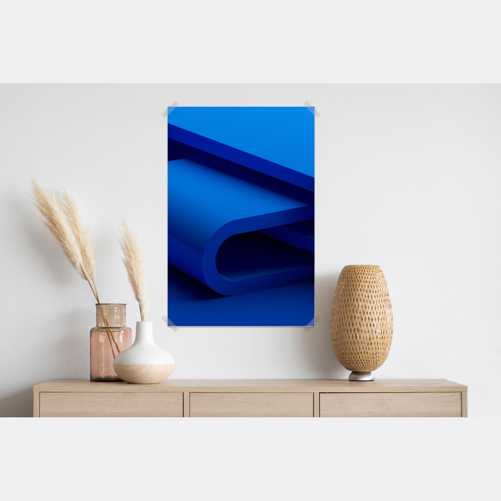 Poster minimalistische blaue geometrische schleife – Wallnifity® Poster minimalistische blaue geometrische schleife – Wallnifity®